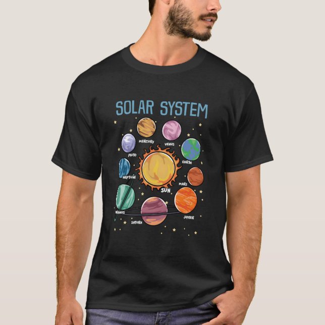 Camiseta Solar System Planets Science Space Stem (Anverso)