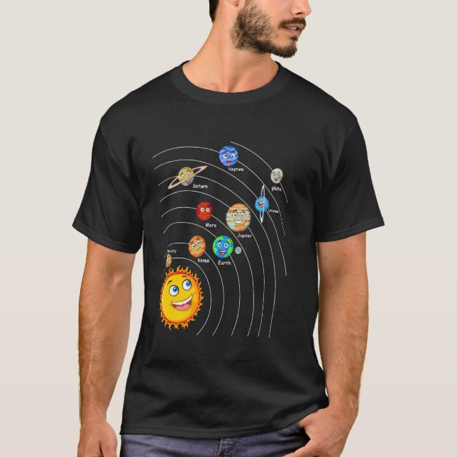 Camiseta Solar System Space Planets For Stem Kids Boys Girl (Anverso)