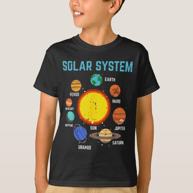 Camiseta Solar System Sun Planets Galaxy Astronomy Men Wome (Anverso)