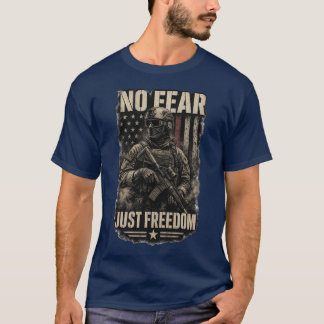 Camiseta Soldado Americano de EE. UU. Sin Miedo Solo Libert