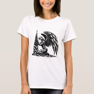 Camiseta soldado ángel mujer Bandera de Estados Unidos Arte