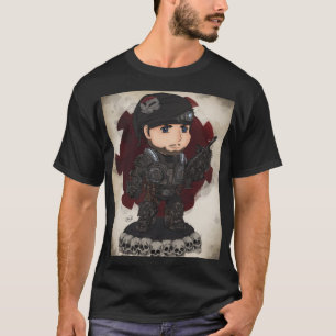 Camiseta Soldado Chibi con Armadura al Estilo COG