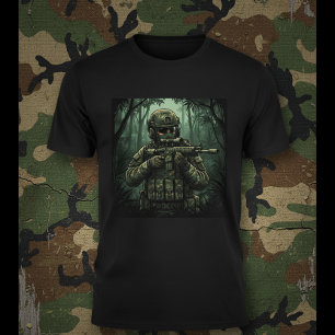 Camiseta Soldado con equipo en la selva