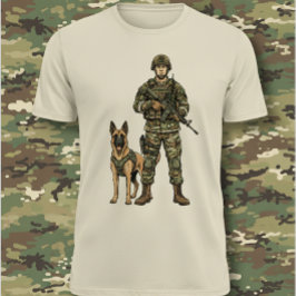 Camiseta Soldado con perro militar