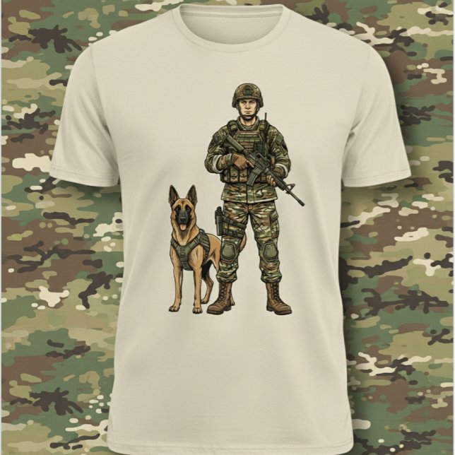 Camiseta Soldado con perro militar (Subido por el creador)
