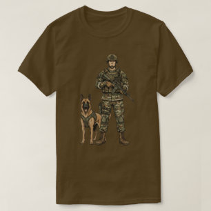 Camiseta Soldado con perro militar