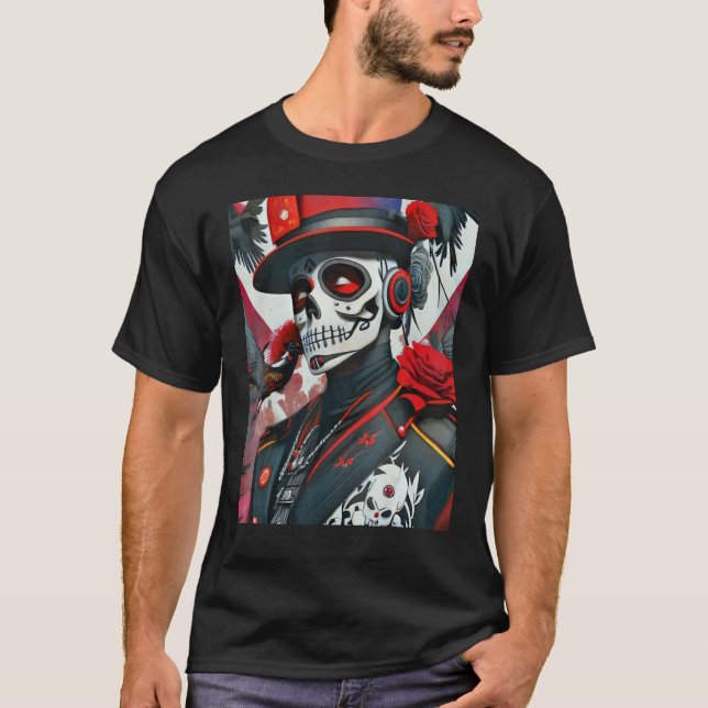 Camiseta Soldado de cráneo digital (Anverso)