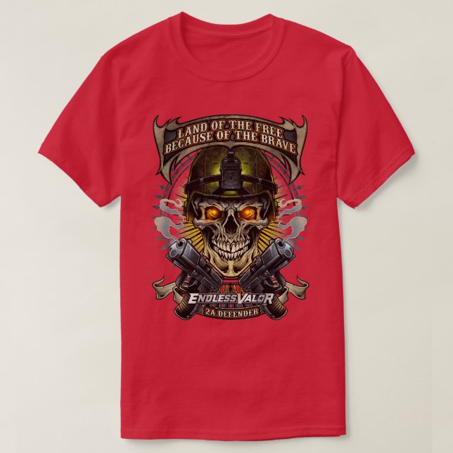 Camiseta Soldado de cráneo y armas de fuego (Diseño del anverso)
