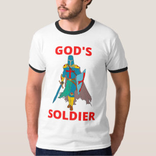 Camiseta Soldado de Dios en brazos, cantante de hombres
