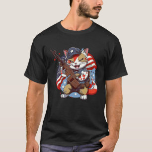 Camiseta Soldado de gato Armas de fuego estadounidenses Pat