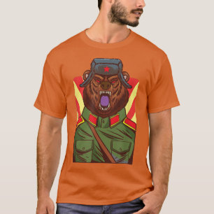 Camiseta Soldado de oso ruso gritando regalo de ilustracion
