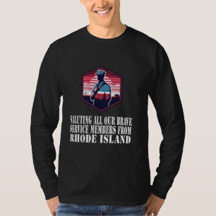 Camiseta Soldado de Rhode Island Patriotic Silhouette Ameri