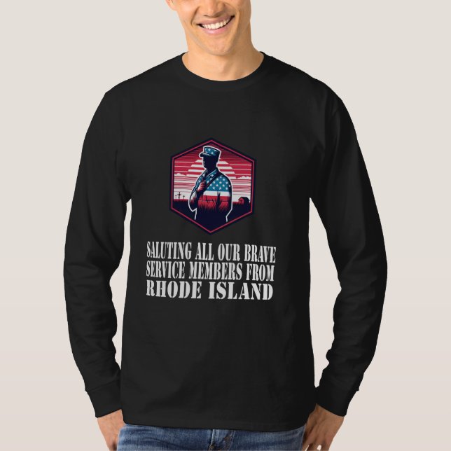 Camiseta Soldado de Rhode Island Patriotic Silhouette Ameri (Anverso)