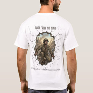 Camiseta Soldado de vuelta de la guerra Doble exposición Na