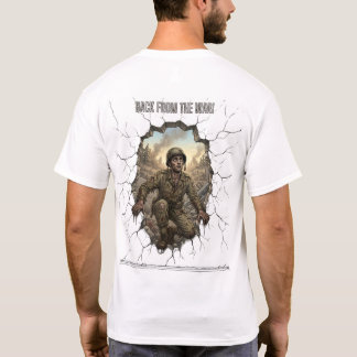 Camiseta Soldado de vuelta de la guerra Doble exposición Na