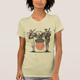 Camiseta Soldado, marinero y escudo de los E.E.U.U.