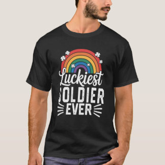 Camiseta Soldado Más Afortunado Día de San Patricio Arcoíri