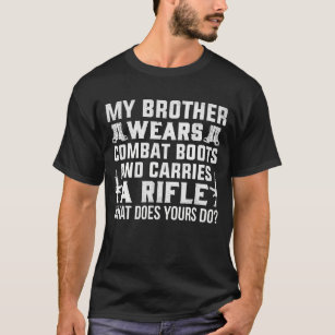 Camiseta Soldado Mi Hermano Usa Ejército De Boots De Combat