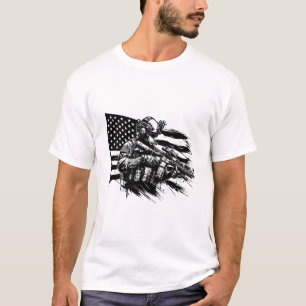 Camiseta Soldado militar norteamericano bandera de Estados
