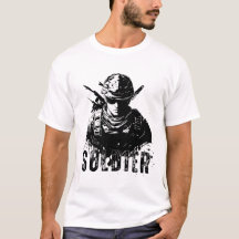 Soldado Minimalista simple en blanco y negro