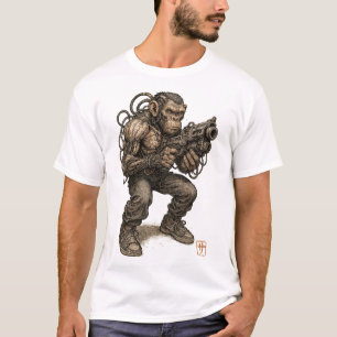 Camiseta Soldado mutante de gorilas - Post Guerrero apocalí