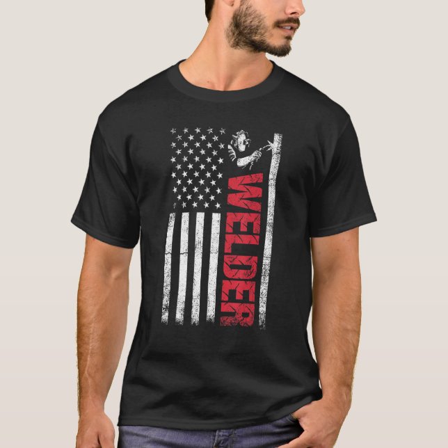 Camiseta Soldado Orgulloso Trabajando Duro, Bandera Estadou (Anverso)