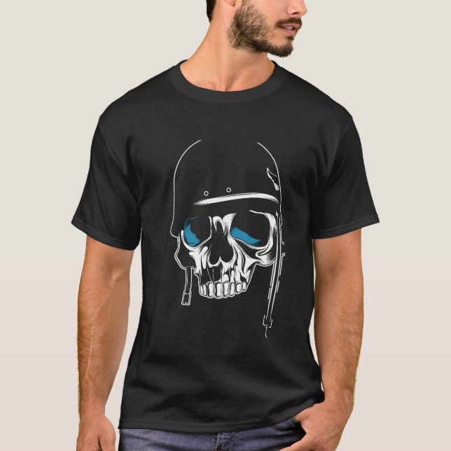 Camiseta Soldado Skull arte negro moderno colorido (Anverso)