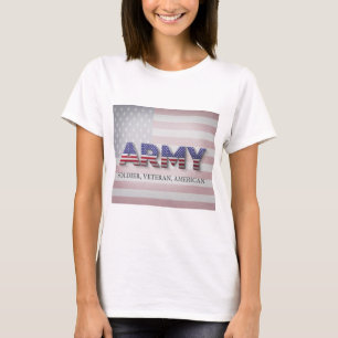 Camiseta "Soldado, veterano, estadounidense" del ejército
