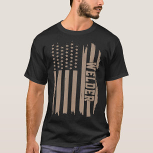 Camiseta Soldador bandera americana de EE. UU. Arte de anto