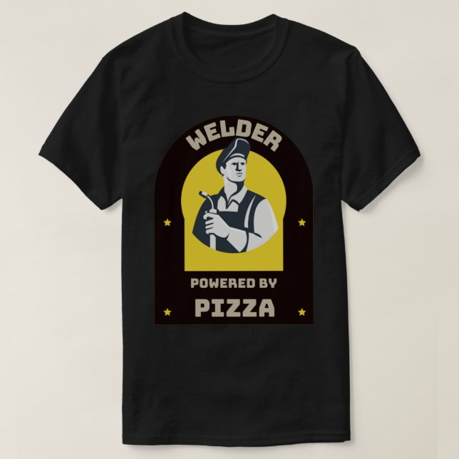 Camiseta Soldador con tecnología Pizza (Diseño del anverso)
