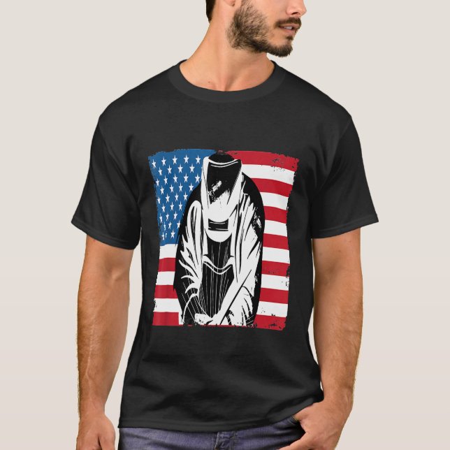 Camiseta Soldador De Guay Usa Patriotic American Flag Welde (Anverso)
