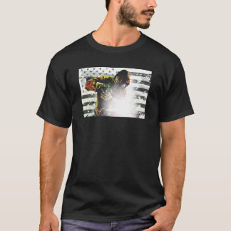Camiseta Soldador de la bandera americana