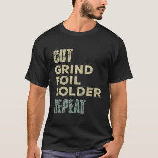 Camiseta Soldador de Relieve metalizado de corte grind repi