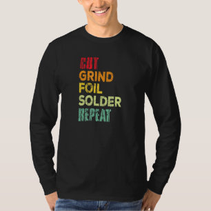 Camiseta Soldador de Relieve metalizado de corte grind repi