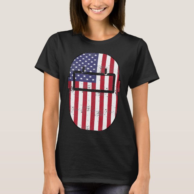 Camiseta Soldador Estadounidense Bandera Soldadura Gift 4nf (Anverso)