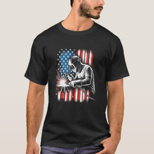 Camiseta Soldador Héroe de la Bandera Americana Vintage
