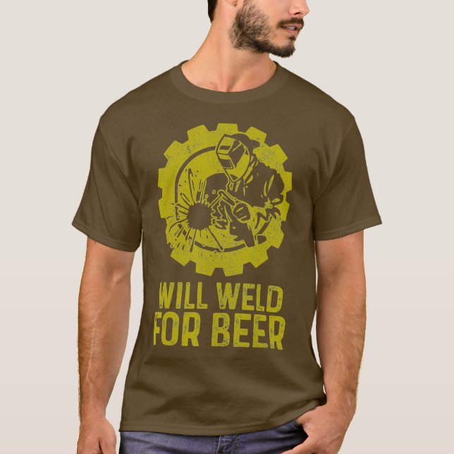 Camiseta Soldador Se Soldará Por Cerveza - Graciosa Antorch (Anverso)