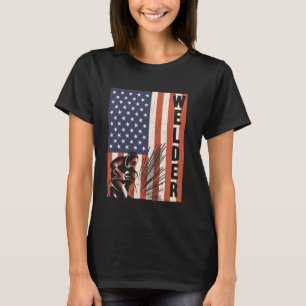 Camiseta Soldador USA Soldadura Bandera Americana Soldadore
