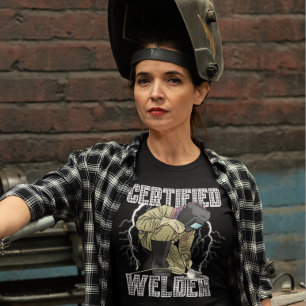 Camiseta Soldadora certificada de soldadura divertida de es