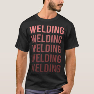 Camiseta Soldadora de soldadura de soldadura de texto rojo