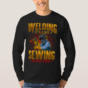 Camiseta Soldadora femenina Mecánico de soldadura Forja T