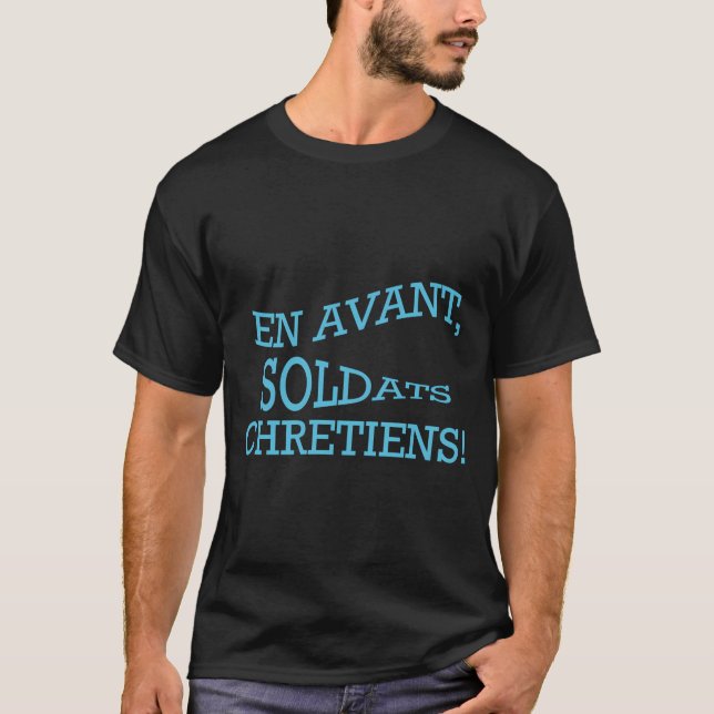 Camiseta Soldados cristianos de avanzada - Azul (Anverso)