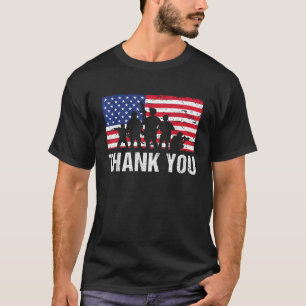 Camiseta Soldados de la Bandera Estadounidense Gracias a lo