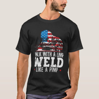 Camiseta Soldadura con bandera estadounidense con problemas