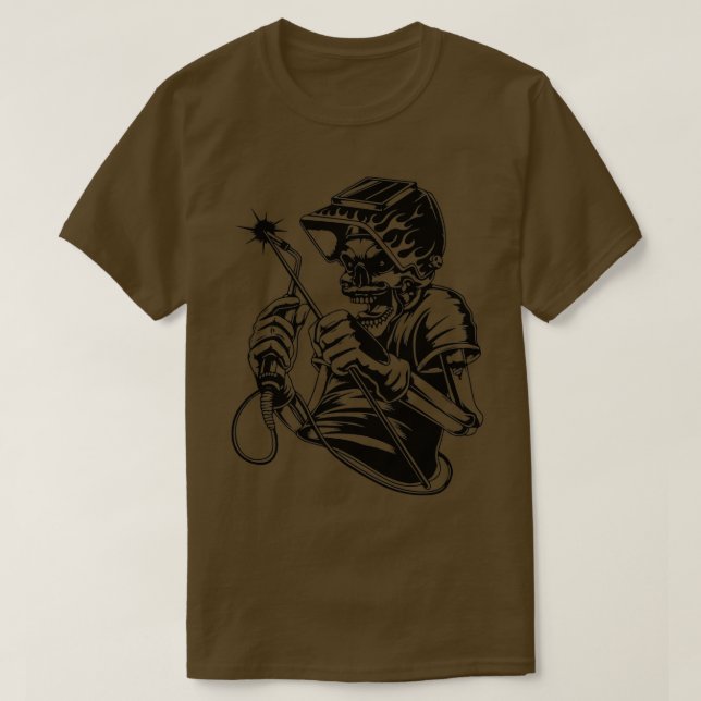 Camiseta Soldadura de calavera Sl Incendio de antorcha Meta (Diseño del anverso)