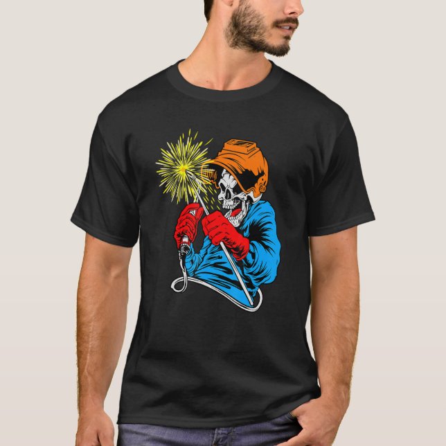 Camiseta Soldadura de gas de tigre de cráneo del esqueleto  (Anverso)