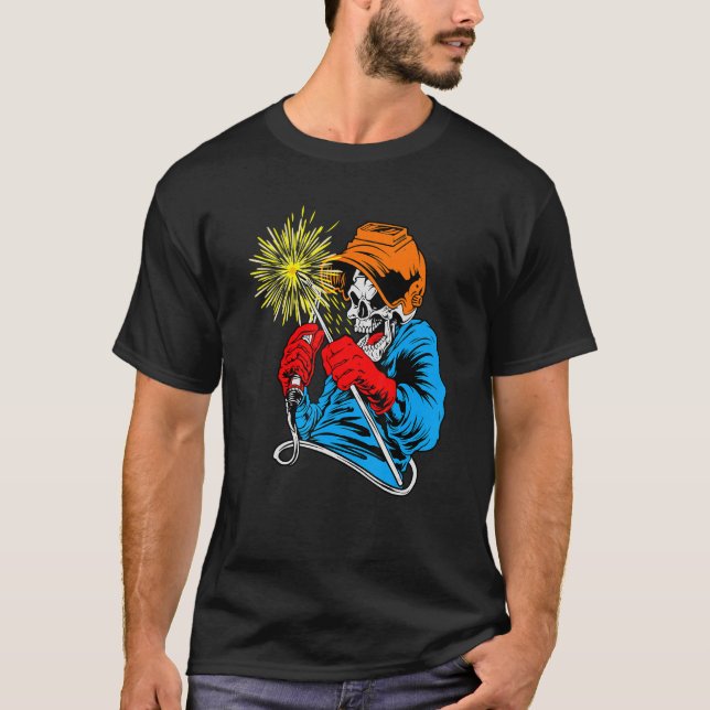 Camiseta Soldadura de gas de tigre de cráneo del esqueleto  (Anverso)