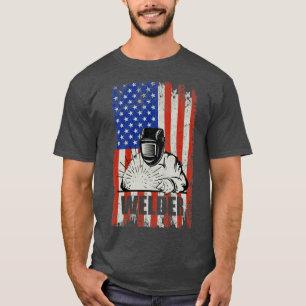 Camiseta Soldadura de la Bandera Americana Welder1