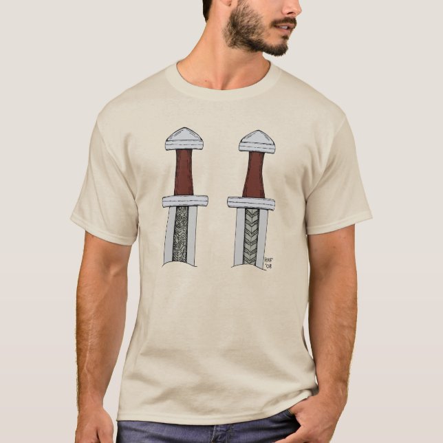 Camiseta Soldadura de patrón de espada vikinga (Anverso)