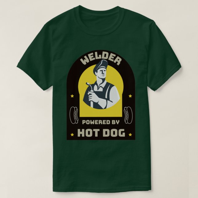 Camiseta Soldadura impulsada por Perro caliente (Diseño del anverso)